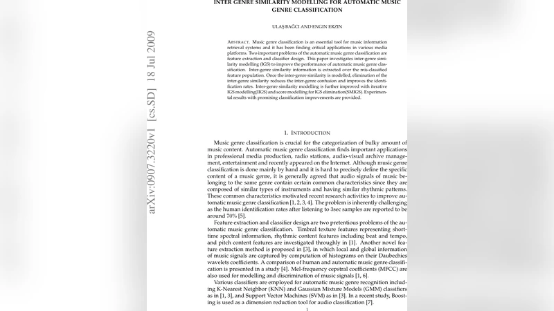 Inter Genre Similarity Modelling For Automatic Music Genre   Classification