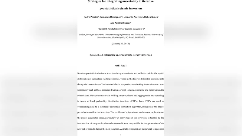 Strategies for integrating uncertainty in iterative geostatistical   seismic inversion