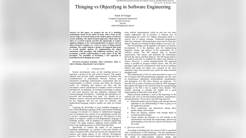 Thinging vs Objectfying in Software Engineering