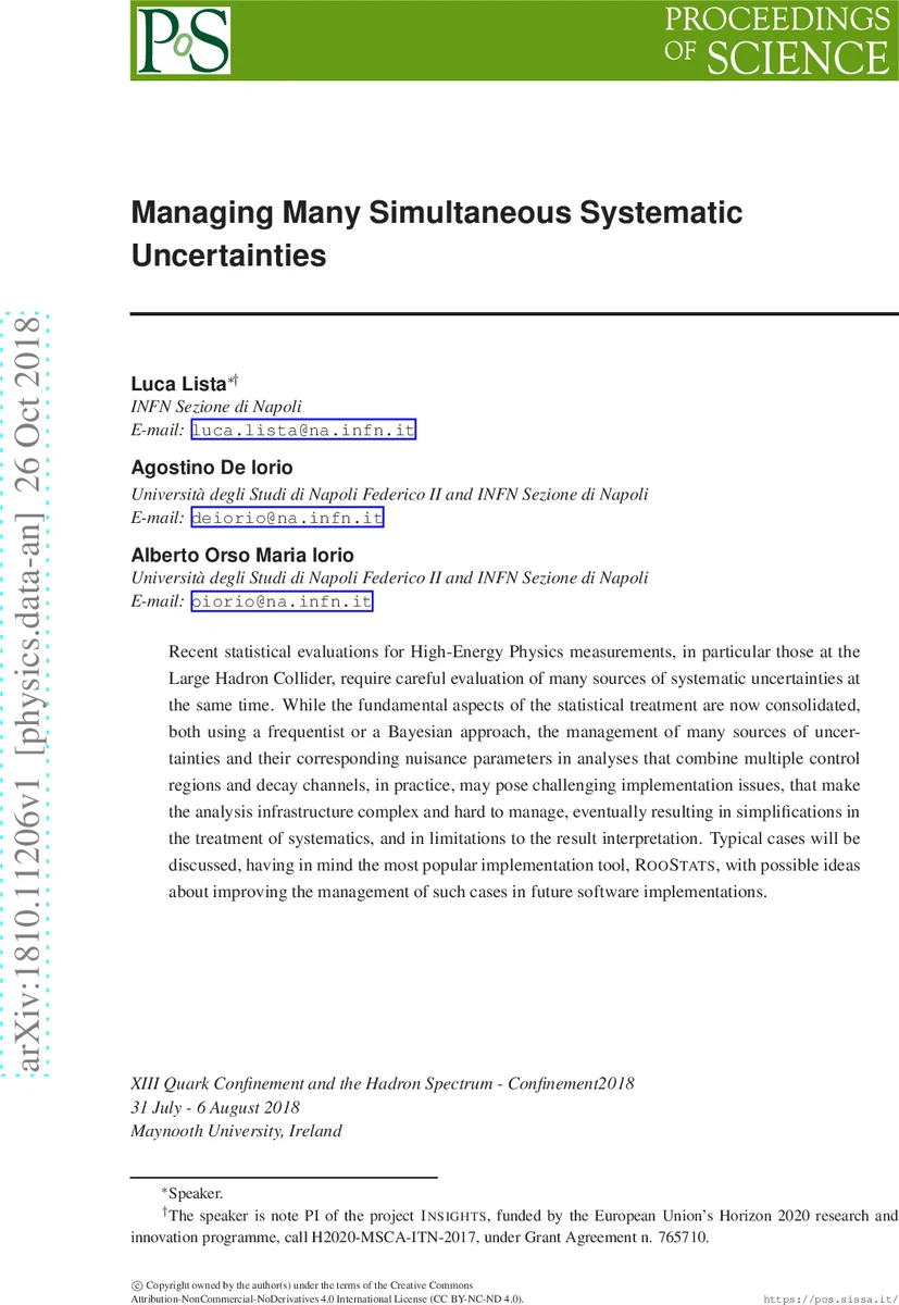 Managing Many Simultaneous Systematic Uncertainties