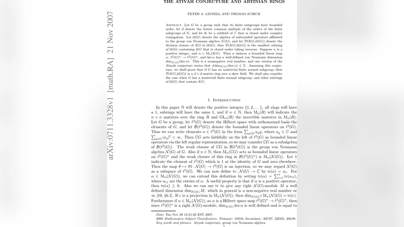 The Atiyah conjecture and Artinian rings