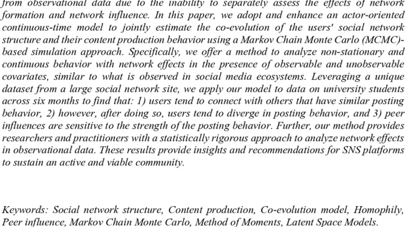 A Co-evolution Model of Network Structure and User Behavior in Online   Social Networks: The Case of Network-Driven Content Generation