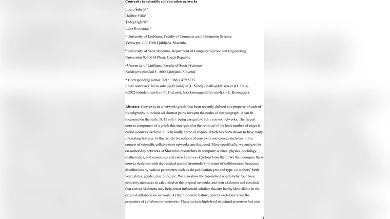 Convexity in scientific collaboration networks