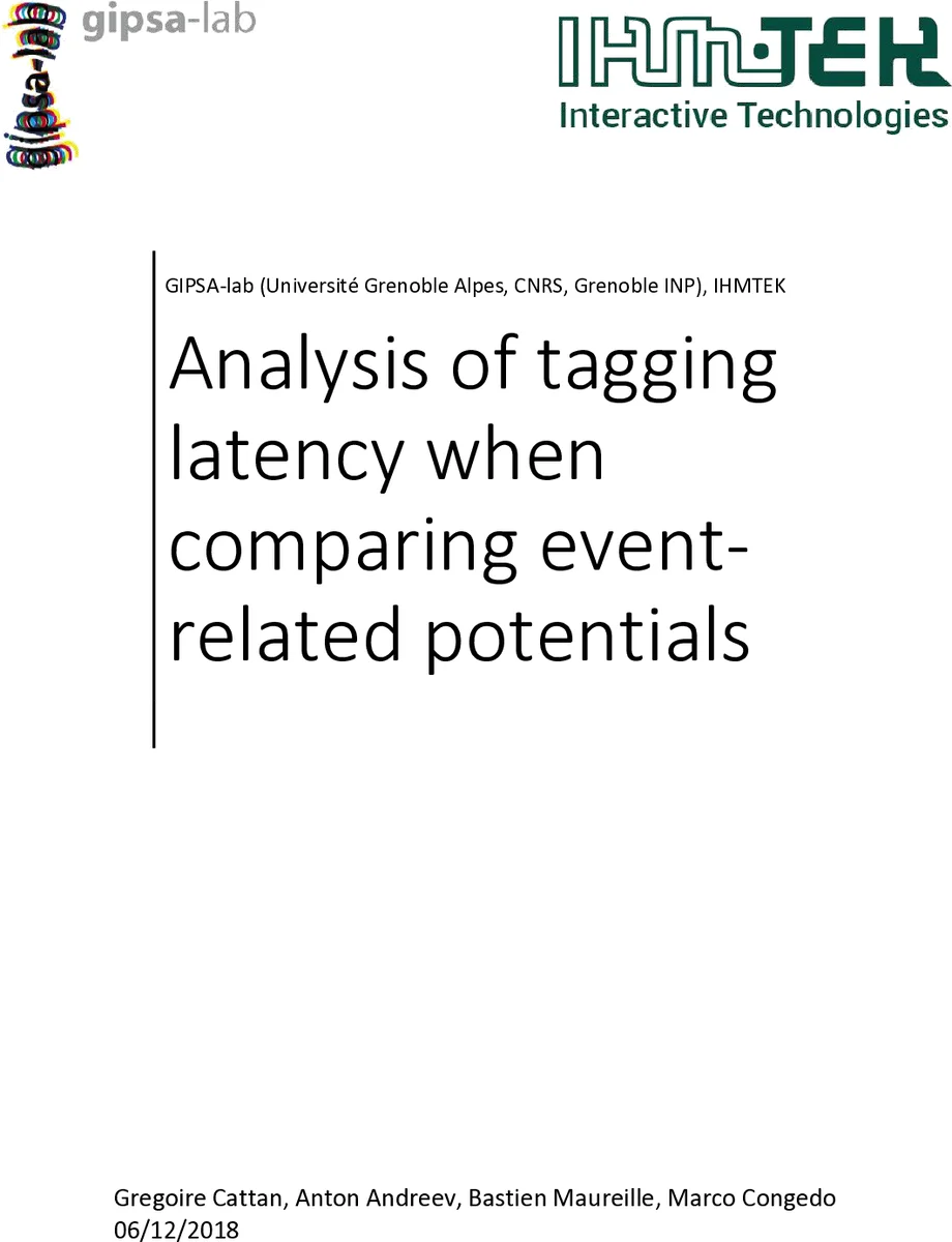 Analysis of tagging latency when comparing event-related potentials