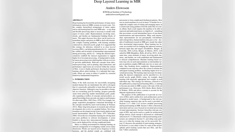 Deep Layered Learning in MIR