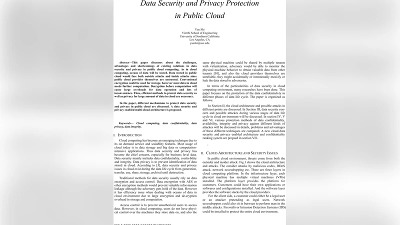 Data Security and Privacy Protection Data Security and Privacy   Protection in Public Cloud