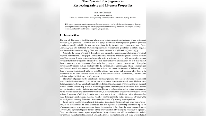 The Coarsest Precongruences Respecting Safety and Liveness Properties