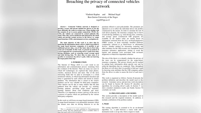 Breaching the privacy of connected vehicles network