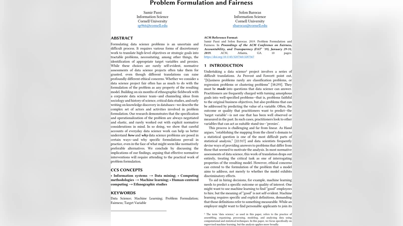 Problem Formulation and Fairness