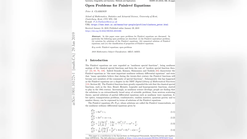 Open Problems for Painleve Equations