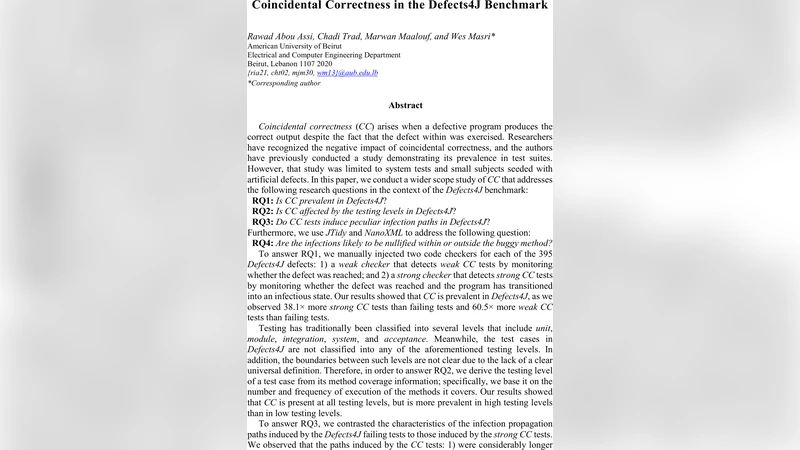 Coincidental Correctness in the Defects4J Benchmark