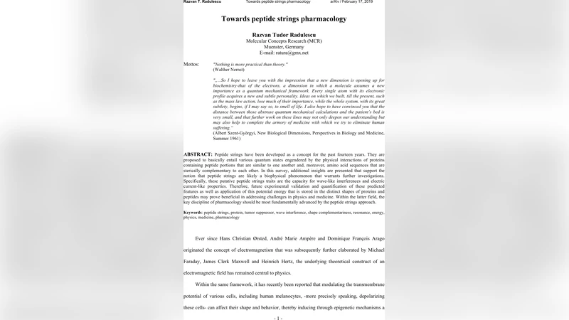 Towards peptide strings pharmacology