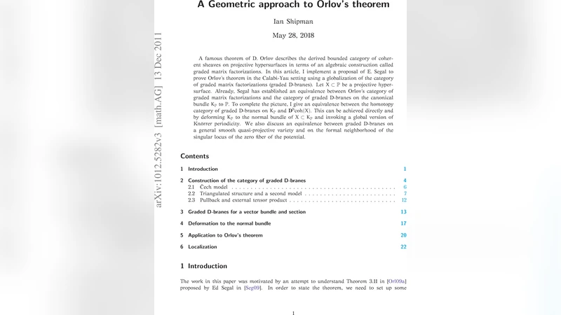 A Geometric Approach to Orlovs Theorem