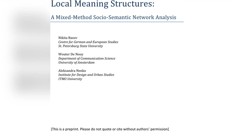 Local Meaning Structures: A Mixed-Method Socio-Semantic Network Analysis
