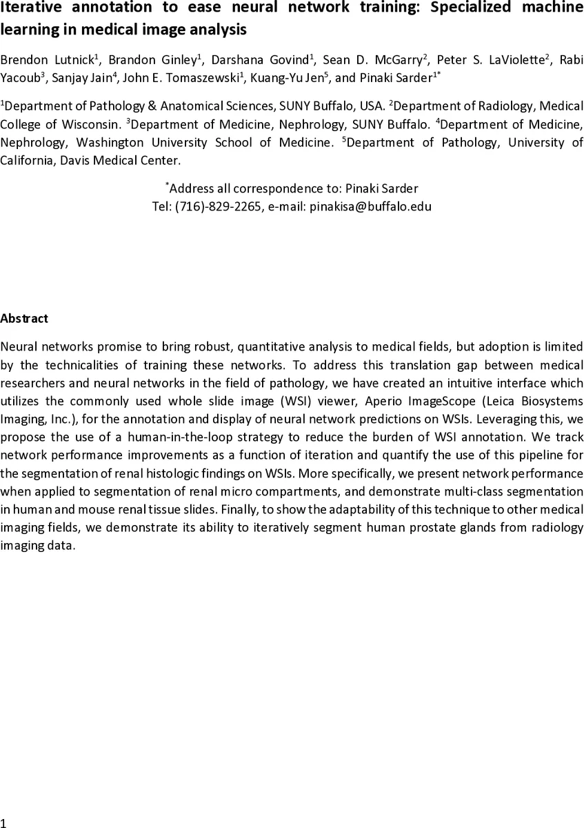 Iterative annotation to ease neural network training: Specialized   machine learning in medical image analysis