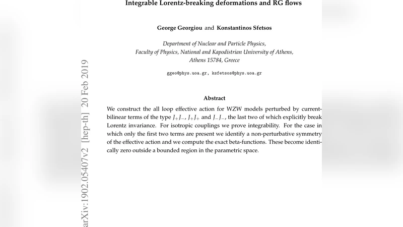 Integrable Lorentz-breaking deformations and RG flows