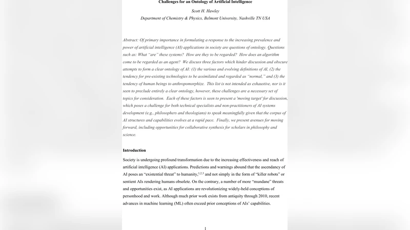 Challenges for an Ontology of Artificial Intelligence