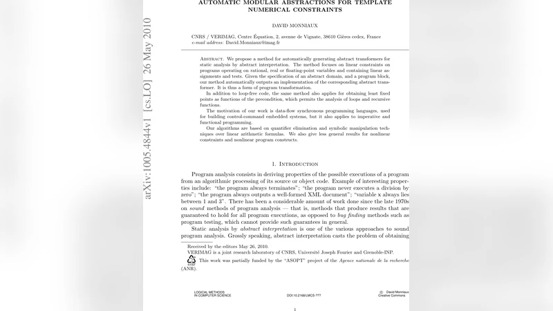 Automatic Modular Abstractions for Template Numerical Constraints