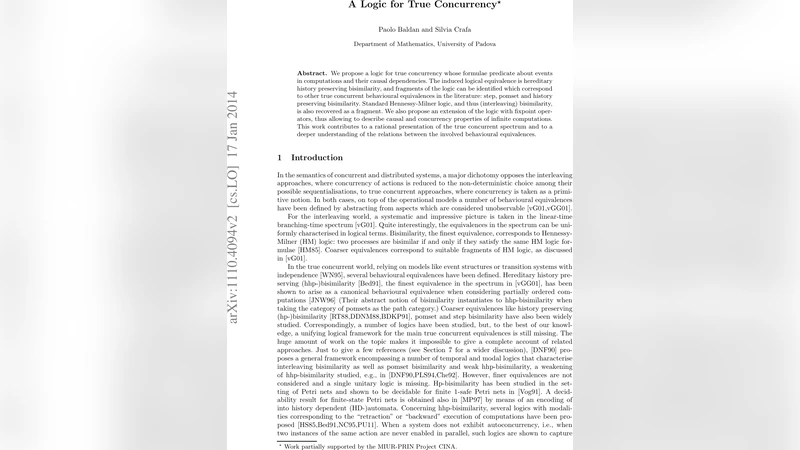 A Logic for True Concurrency