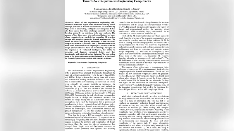 Towards New Requirements Engineering Competencies