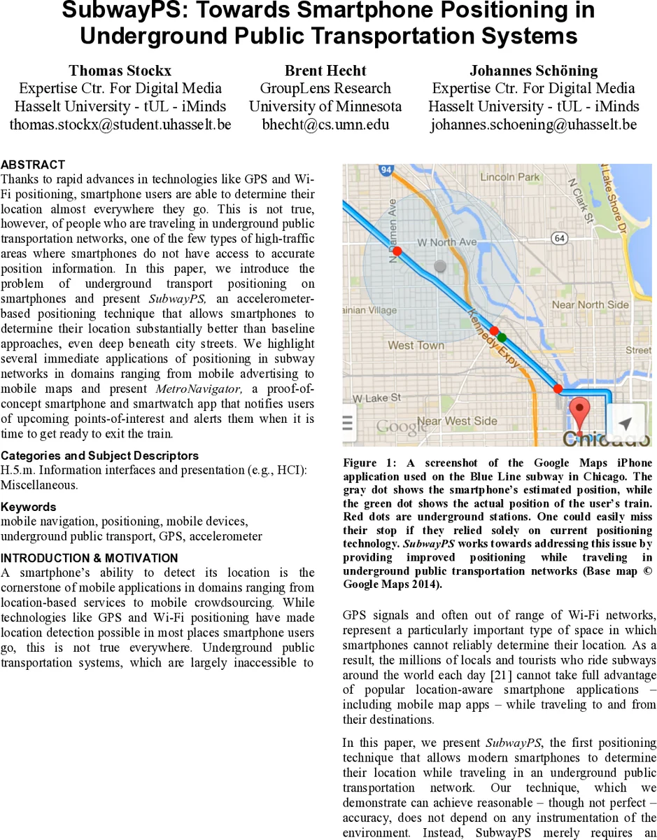 SubwayPS: Towards Enabling Smartphone Positioning in Underground Public   Transportation Systems