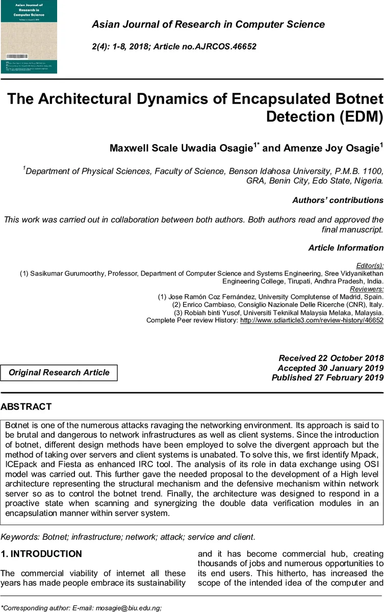 The Architectural Dynamics of Encapsulated Botnet Detection (EDM)