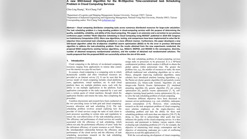 A new SSO-based Algorithm for the Bi-Objective Time-constrained task   Scheduling Problem in Cloud Computing Services