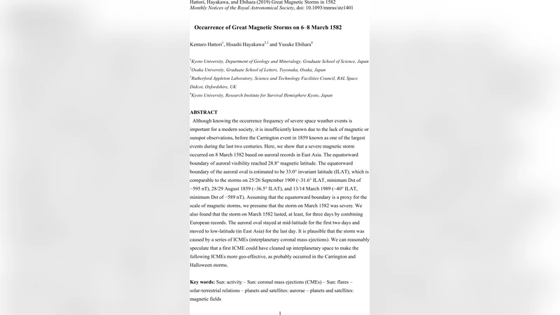 Occurrence of Great Magnetic Storms on 6-8 March 1582