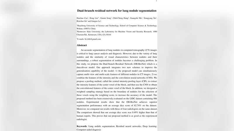 Dual-branch residual network for lung nodule segmentation
