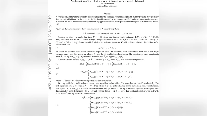 An illustration of the risk of borrowing information via a shared   likelihood
