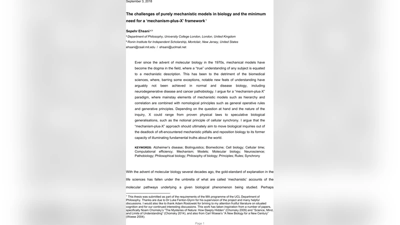 The challenges of purely mechanistic models in biology and the minimum   need for a mechanism-plus-X framework