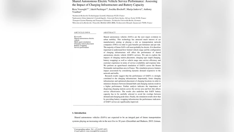 Shared Autonomous Electric Vehicle Service Performance: Assessing the   Impact of Charging Infrastructure and Battery Capacity