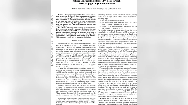 Solving Constraint Satisfaction Problems through Belief   Propagation-guided decimation