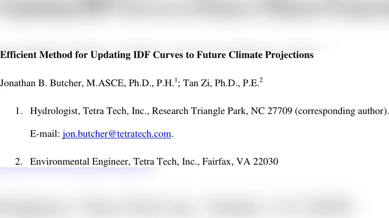 Efficient Method for Updating IDF Curves to Future Climate Projections