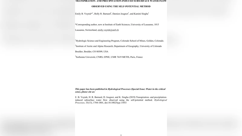 Transpiration- and precipitation-induced subsurface water flow observed   using the self-potential method