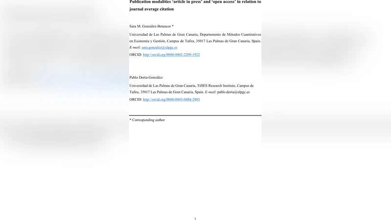 Publication modalities article in press and open access in relation   to journal average citation