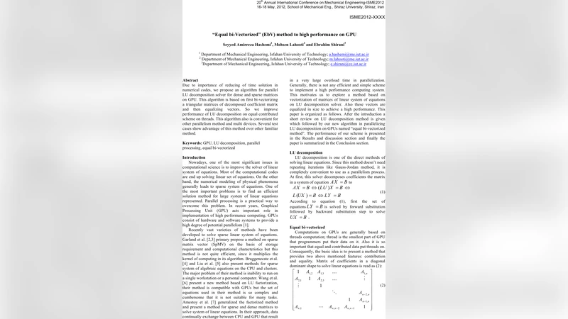 Equal bi-Vectorized (EBV) method to high performance on GPU