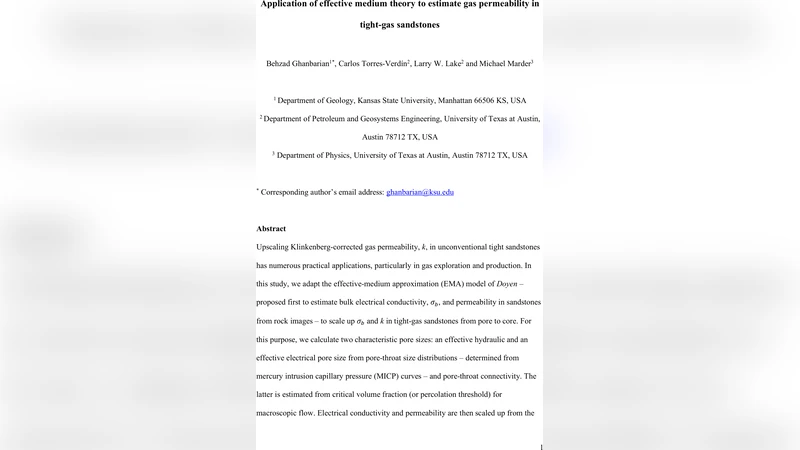 Application of effective medium theory to estimate gas permeability in   tight-gas sandstones