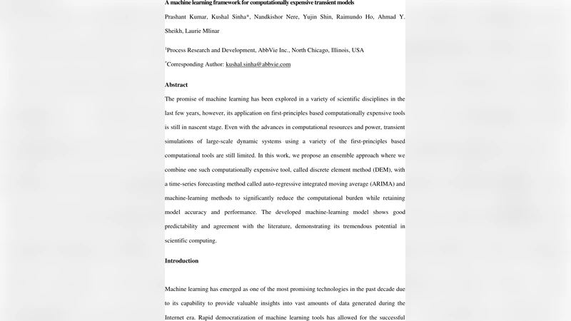 A machine learning framework for computationally expensive transient   models