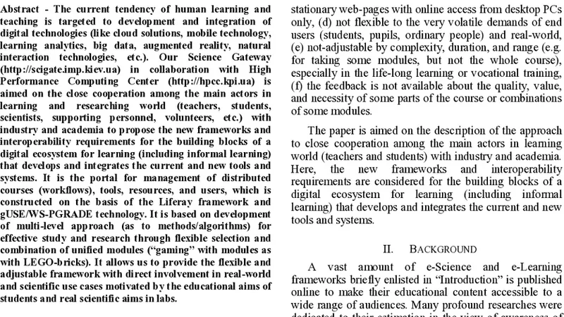 Science Gateway for Distributed Multiscale Course Management in   e-Science and e-Learning - Use Case for Study and Investigation of   Functionalized Nanomaterials