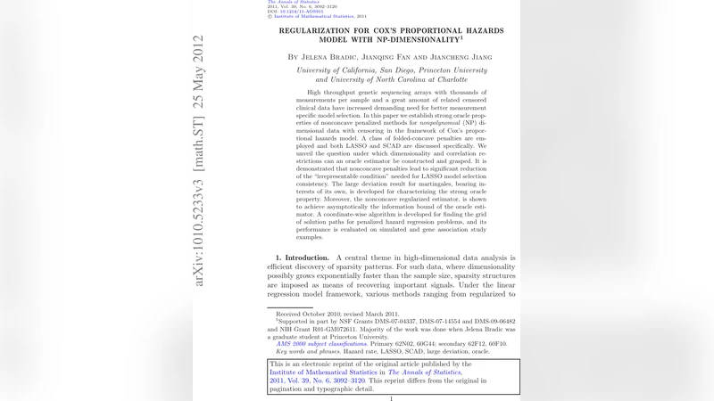 Regularization for Coxs proportional hazards model with   NP-dimensionality
