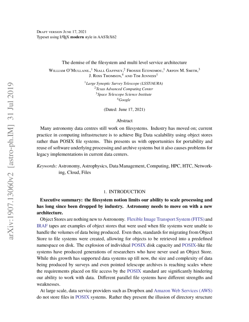 The demise of the filesystem and multi level service architecture