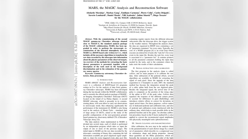MARS, the MAGIC Analysis and Reconstruction Software