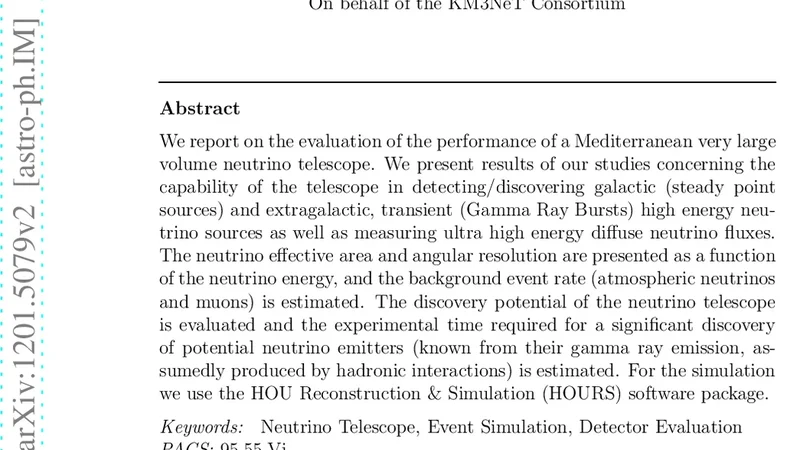 Reconstruction efficiency and discovery potential of a Mediterranean   neutrino telescope: A simulation study using the Hellenic Open University   Reconstruction & Simulation (HOURS) package