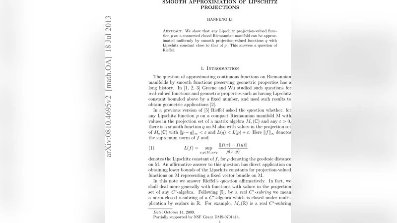 Smooth approximation of Lipschitz projections