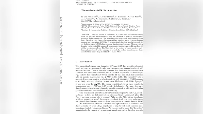 The starburst-AGN disconnection