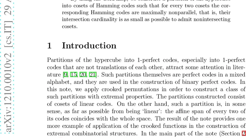A partition of the hypercube into maximally nonparallel Hamming codes