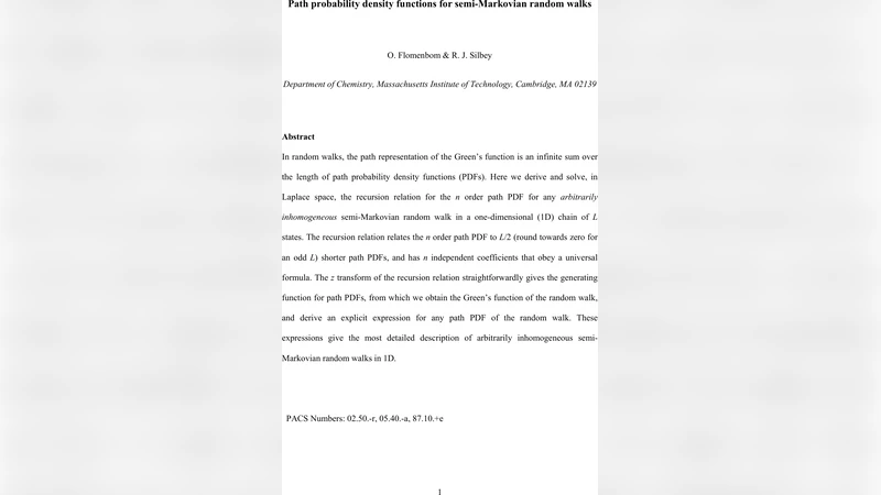 Path probability density functions for semi-Markovian random walks