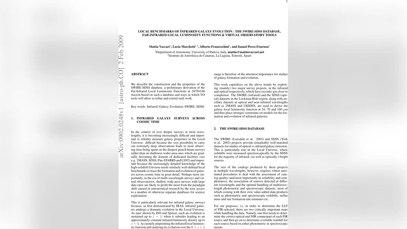 Local Benchmarks of Infrared Galaxy Evolution : the SWIRE-SDSS Database,   Far-Infrared Local Luminosity Functions & Virtual Observatory Tools