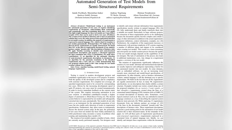 Automated Generation of Test Models from Semi-Structured Requirements